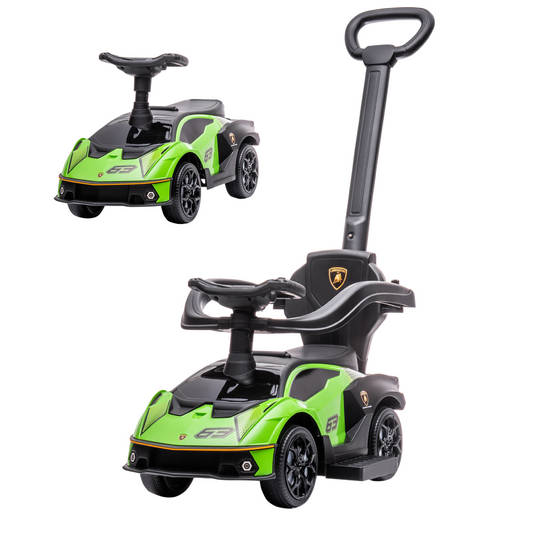 Lamborghini Essenza SCV12 2-in-1 Toddler Push Car & Ride-On - Green