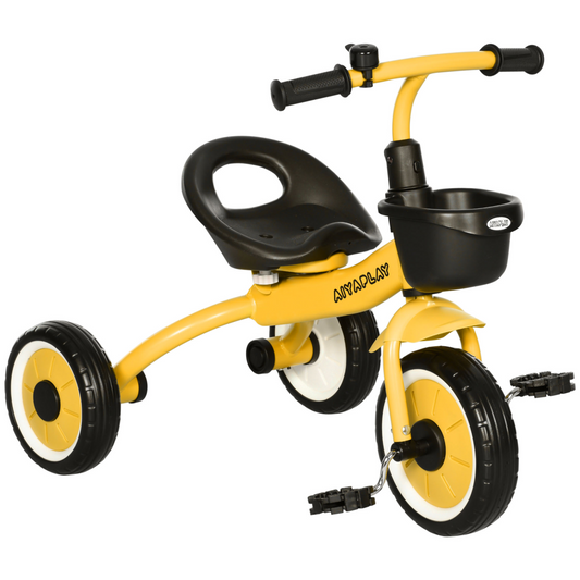 AIYAPLAY Adjustable Kids Tricycle for Ages 2-5, Yellow