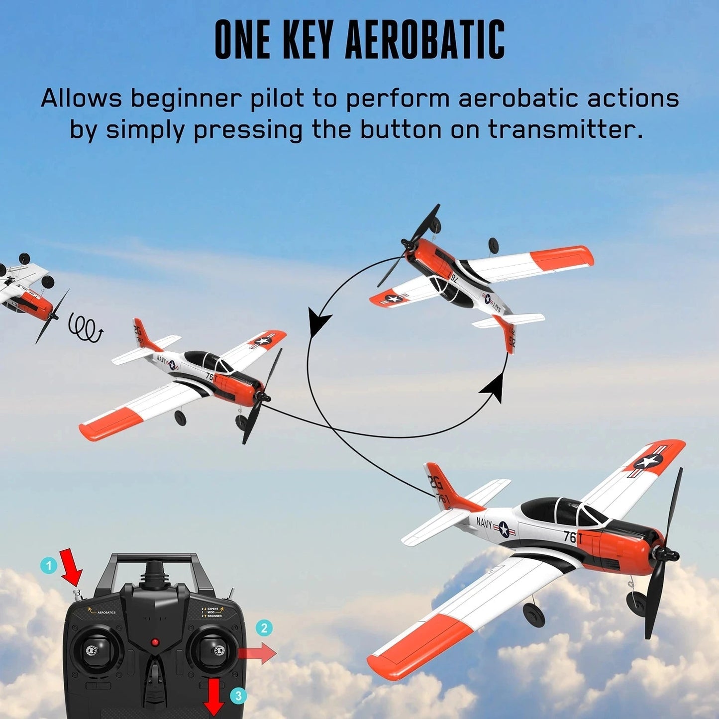 Volantex T-28 Trojan RC Plane 2.4G 4CH RTF