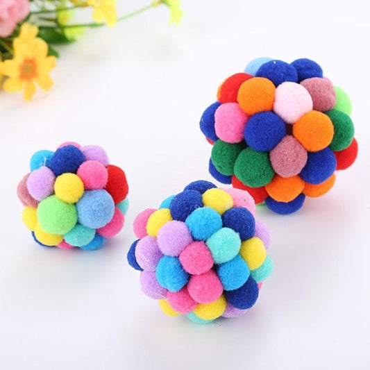 Multi-Color Handmade Bouncy Ball  Interactive Cat Toy