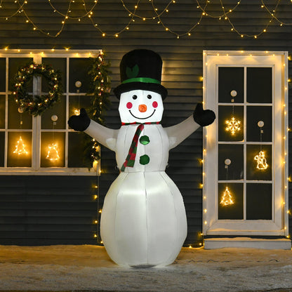 Homcom 6.5ft Inflatable Snowman LED Christmas Xmas Air Blown Holiday Decoration Outdoor Garden Decor