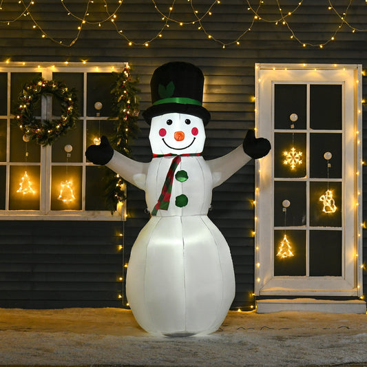 Homcom 6.5ft Inflatable Snowman LED Christmas Xmas Air Blown Holiday Decoration Outdoor Garden Decor