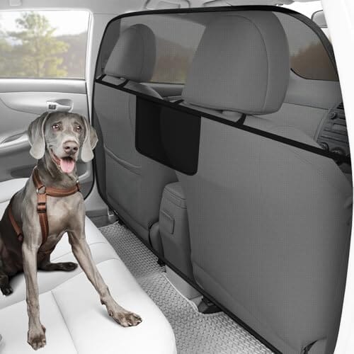 One-Piece Escape-Proof Back Seat Mesh Dog Car Net Barrier Black