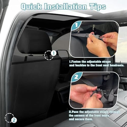 One-Piece Escape-Proof Back Seat Mesh Dog Car Net Barrier Black