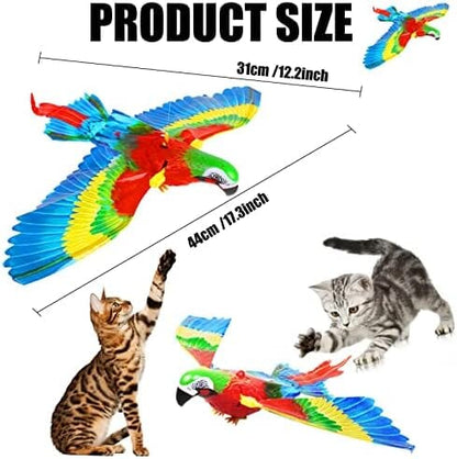Parrot Interactive Hanging Spinning Electric Toy Bird for Cats