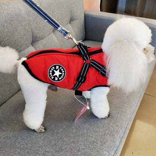 Dog Winter Jacket Coat With Harness : Waterproof Pet Winter Jacket