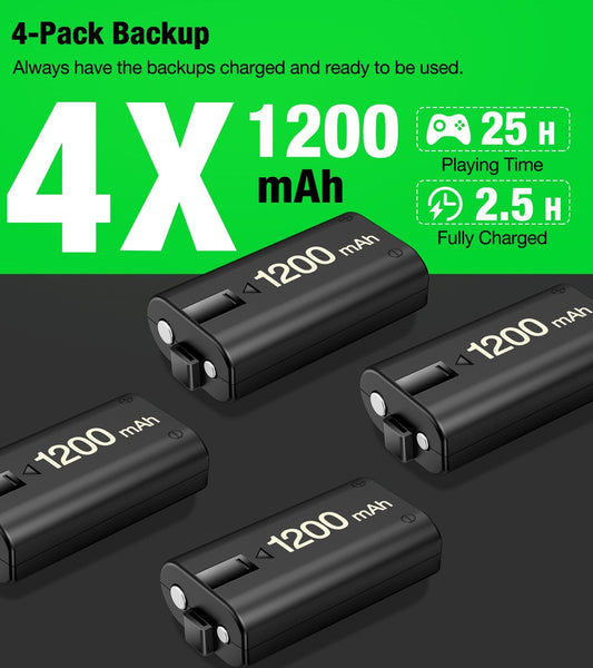 Xbox Wireless Controller Battery Rechargeable - 4x Batteries Xbox Series X/S/Xbox One S/X