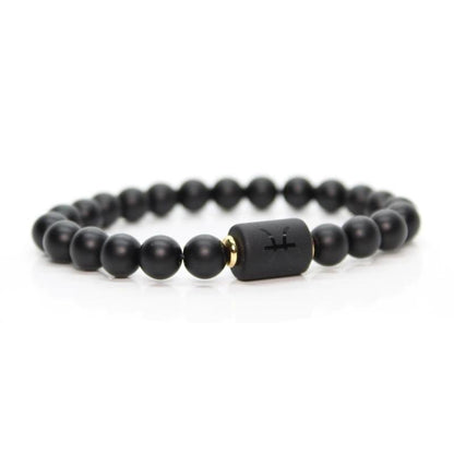 12 Constellation Zodiac Signs Black Bracelet