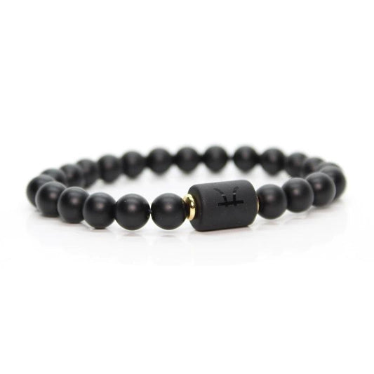 12 Constellation Zodiac Signs Black Bracelet