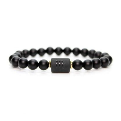 12 Constellation Zodiac Signs Black Bracelet
