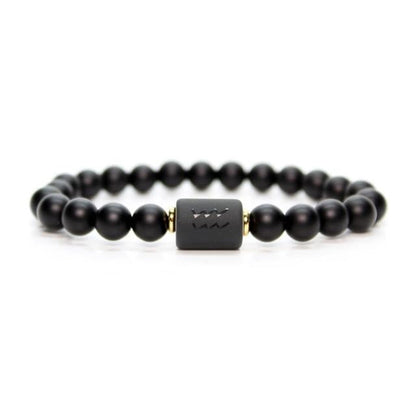 12 Constellation Zodiac Signs Black Bracelet