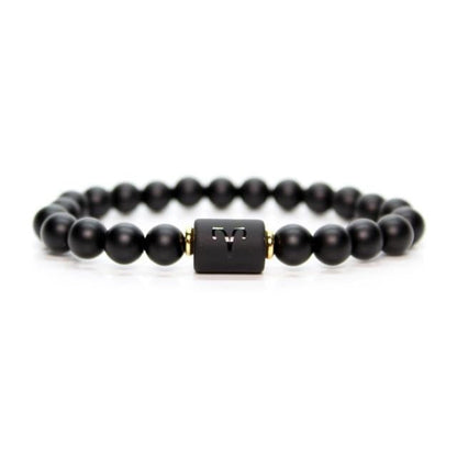 12 Constellation Zodiac Signs Black Bracelet