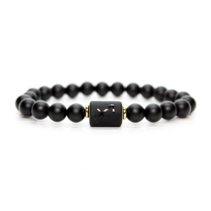 12 Constellation Zodiac Signs Black Bracelet