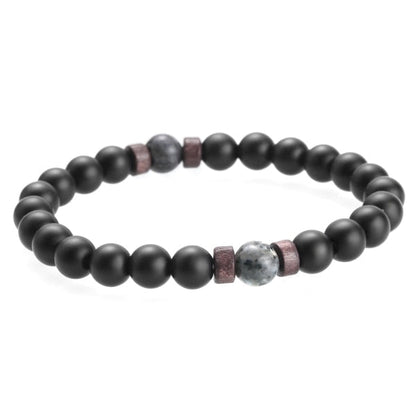 Black Lava Stone Tibetan Men's Bracelet