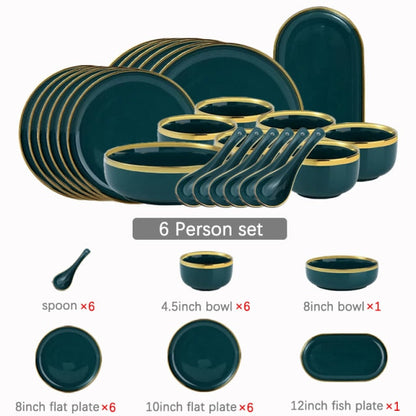 Verde Emerald Green Luxury Dinnerware Set