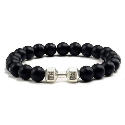 Black Lava Stones Dumbbell Bracelet