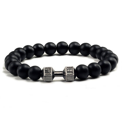 Black Lava Stones Dumbbell Bracelet