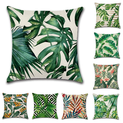Tropical Leaf Cushion Cover