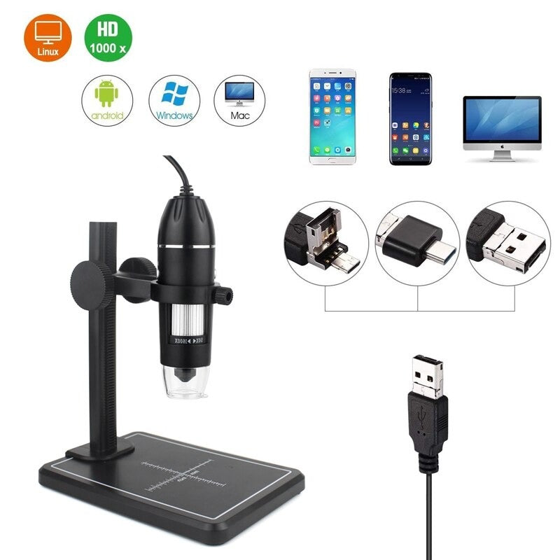 Digital Microscope Camera USB x1600 Zoom With LED