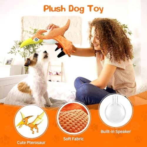 Pterodactyl  Soft Plush Dogs Toys for Interactive Puppy Toys