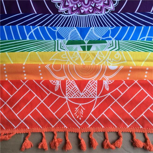 Rainbow Yoga Beach Blanket