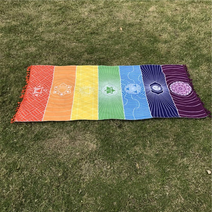 Rainbow Yoga Beach Blanket