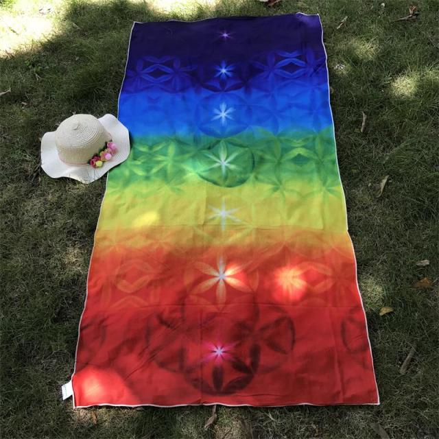 Rainbow Yoga Beach Blanket