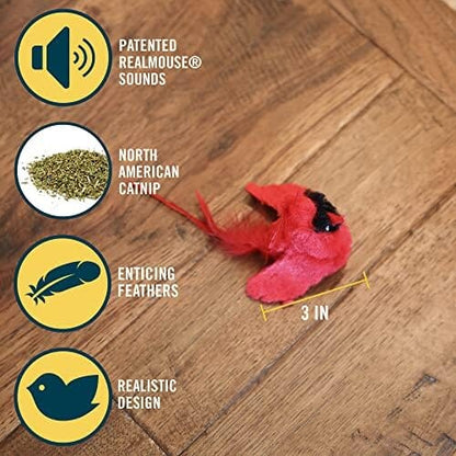 Real Birds Interactive Cat Toys with Catnip