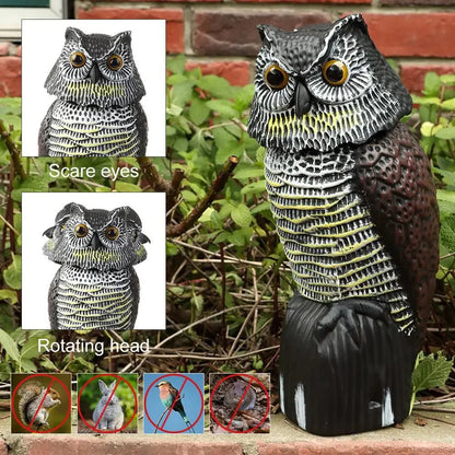 Realistic Fake Owl Decoy With Rotating Head For Pest Control