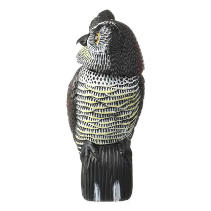 Realistic Fake Owl Decoy With Rotating Head For Pest Control