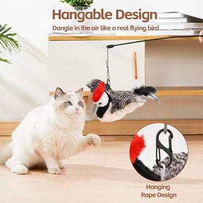 Rechargeable Chirping Flapping Bird (no Flying) with Catnip for Indoor Cats