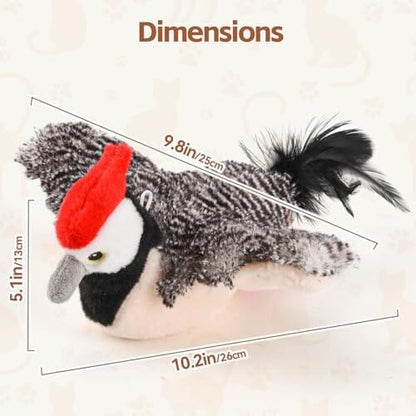 Rechargeable Chirping Flapping Bird (no Flying) with Catnip for Indoor Cats