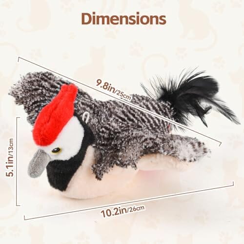 Rechargeable Chirping Flapping Bird (no Flying) with Catnip for Indoor Cats