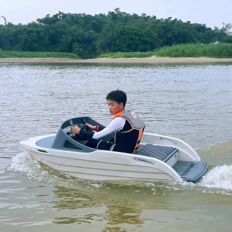 Rushwave 10KW Jet Powered Electric Go-Karting Boat with Three-Speed Adjustable for Lake and River