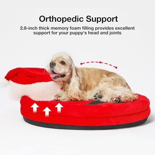 Santa Orthopedic Dog Bed Washable Bolster Dog Sofa Beds