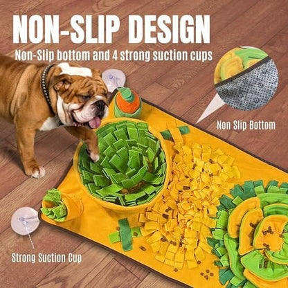 Snuffle Mat for Dogs Large Dog Snuffle Mat with Squeaky Plush Carrot Toy