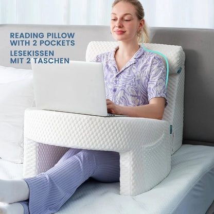 Soft Reading Pillow with Arm Rest Lap Desk Pillow for Working
