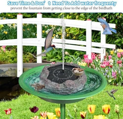Solar Bird Bath Fountains High Efficiency Panels Birdbath Fountain 5 Spray Types