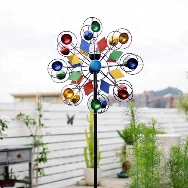 SolarSpin: Outdoor Windmill Decor with Solar Lights