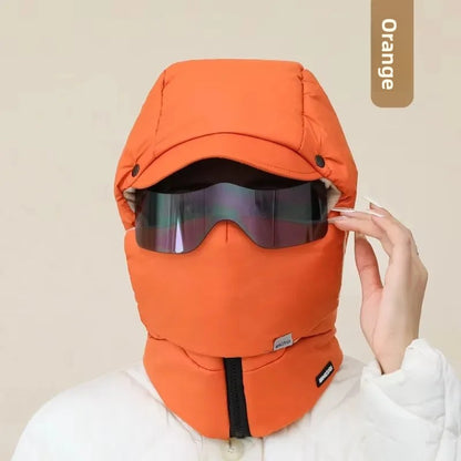 Winter Ski Balaclava Mask – Windproof Full Face Cover with Goggles, Thick Plush Thermal Motorcycle Mask for Men & Women