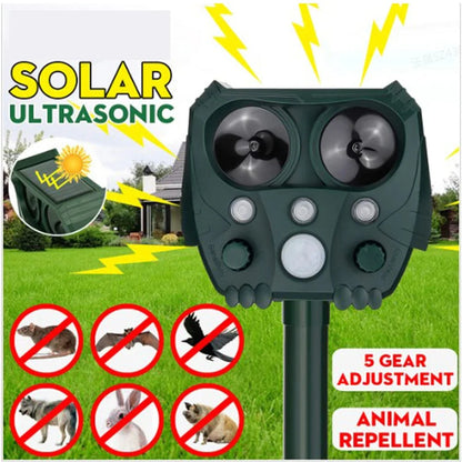 Ultrasonic Animal Solar Powered Pest Motion Activated Repeller