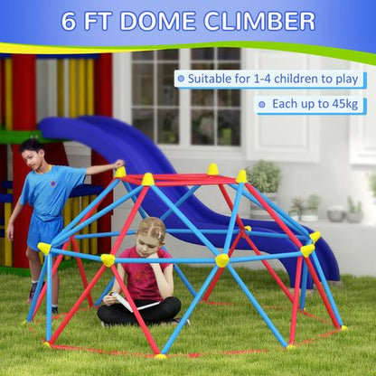 6 FT Dome Climber, Jungle Gym with Rust and UV Resistant Steel Frame