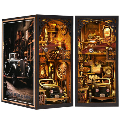 VintageVroom: Model Car Wooden DIY 3D Puzzle Book Nook Kit
