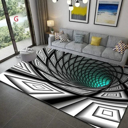 VortexVista: 3D Geometric Optical Illusion Rug