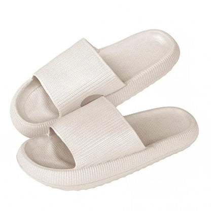 Women's Solid Summer Slippers - Men's Breathable Square Thick EVA Soft Flip-Flop