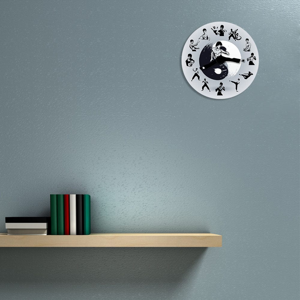 Yin Yang Bruce Lee Kung Fu Wall Clock