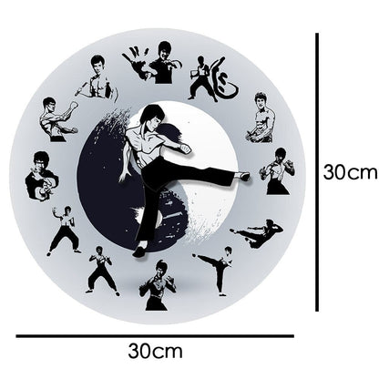 Yin Yang Bruce Lee Kung Fu Wall Clock
